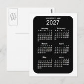 2027 White Neon 6 maanden Mini Calendar van Janz Briefkaart (Voorkant / Achterkant)