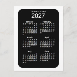 2027 White Neon 6 maanden Mini Calendar van Janz Briefkaart