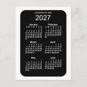 2027 White Neon 6 maanden Mini Calendar van Janz Briefkaart (Voorkant)