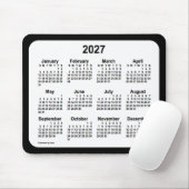 2027 White on Black Calendar van Janz Two Tone Muismat (Met muis)