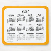 2027 White over Oranje agenda van Janz Two Tone Muismat (Voorkant)