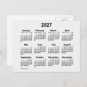 2027 White Smoke Mini Calendar van Janz Briefkaart (Voorkant / Achterkant)