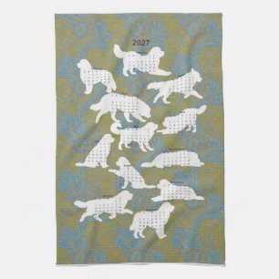 2027 William Morris Newf hond Kalender theedoek
