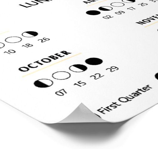 2027 Witchcraft Moth Celestial Lunar Moon Calendar Poster (Hoek)