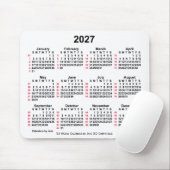 2027 Witte 52 weken ISO-kalender door Janz Muismat (Met muis)