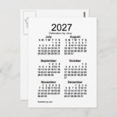 2027 Witte 6 maanden Mini Agenda van Janz Briefkaart (Voorkant / Achterkant)
