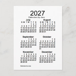 2027 Witte 6 maanden Mini Agenda van Janz Briefkaart