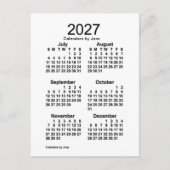 2027 Witte 6 maanden Mini Agenda van Janz Briefkaart (Voorkant)
