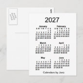 2027 Witte 6 maanden Mini Agenda van Janz Briefkaart (Voorkant / Achterkant)