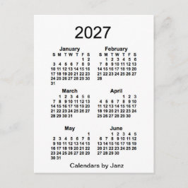 2027 Witte 6 maanden Mini Agenda van Janz Briefkaart