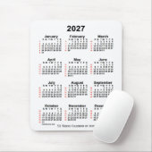2027 Witte agenda van 52 weken, van Janz Muismat (Met muis)