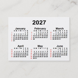 2027 Witte agenda van 52 weken, van Janz Visitekaa Visitekaartje