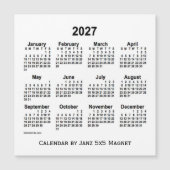 2027 Witte Agenda van Janz 5x5 Magnet (Voorkant)