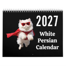 2027 Witte Perzische Kat Kalender