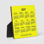 2027 Yellow Desk Calendar van Janz Fotoplaat (Voorkant)