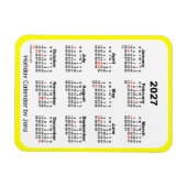 2027 Yellow Holiday Calendar door Janz Magnet Magneet (Horizontaal)