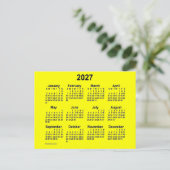 2027 Yellow Mini Calendar van Janz Briefkaart (Staand voorkant)