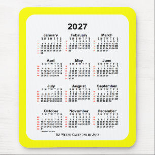 2027 Yellow Two Tone 52 Week Agenda van Janz Muismat
