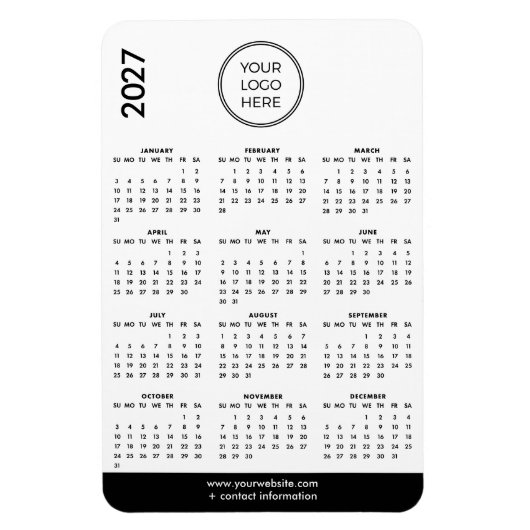 2027 Zakelijk Logo Magneetkalender  Magneet (Verticaal)