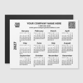2027 Zakelijk Uw Logo QR Code Agenda Magneet  (Voorkant / Achterkant)