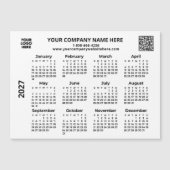 2027 Zakelijk Uw Logo QR Code Agenda Magneet  (Voorkant)
