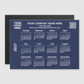 2027 Zakelijk Uw Logo QR Code Agenda Magneet (Voorkant / Achterkant)