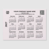 2027 Zakelijk Uw Logo QR Code Agenda Magneet  (Voorkant)
