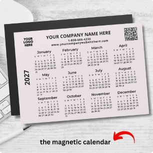 2027 Zakelijk Uw Logo QR Code Agenda Magneet 
