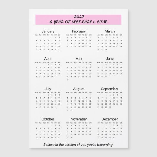 2027 Zelfzorg Kalender (Voorkant)