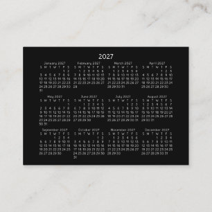 2027 ZONDAG Start Pocket Agenda ZWART Visitekaartje