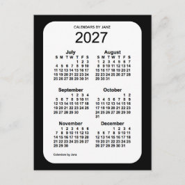2027 Zwarte 6-maandenkalender van Janz Briefkaart