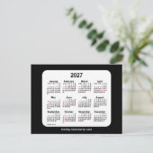 2027 Zwarte Vakantie Mini Kalender door Janz Feestdagenkaart (Staand voorkant)