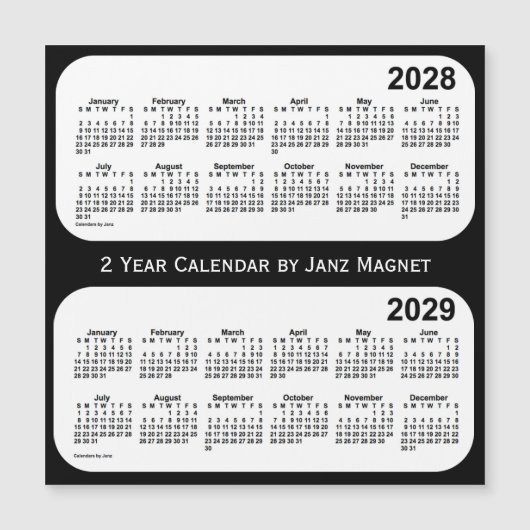 2028-2029 2 jaar zwart-wit agenda van Janz (Voorkant)