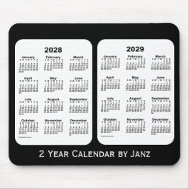 2028-2029 2 jaar zwart-wit agenda van Janz Muismat