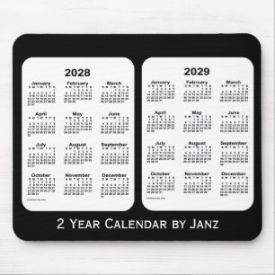 2028-2029 2 jaar zwart-wit agenda van Janz Muismat