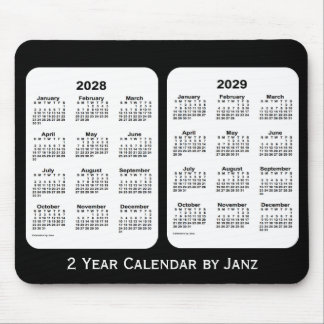 2028-2029 2 jaar zwart-wit agenda van Janz Muismat