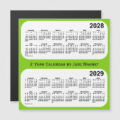 2028-2029 Geel groen 2 jaar agenda van Janz (Voorkant / Achterkant)