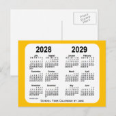 2028-2029 Gold Mini School Agenda van Janz Briefkaart (Voorkant / Achterkant)
