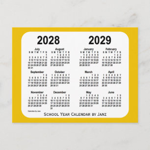 2028-2029 Gold Mini School Agenda van Janz Briefkaart