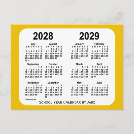 2028-2029 Gold Mini School Agenda van Janz Briefkaart