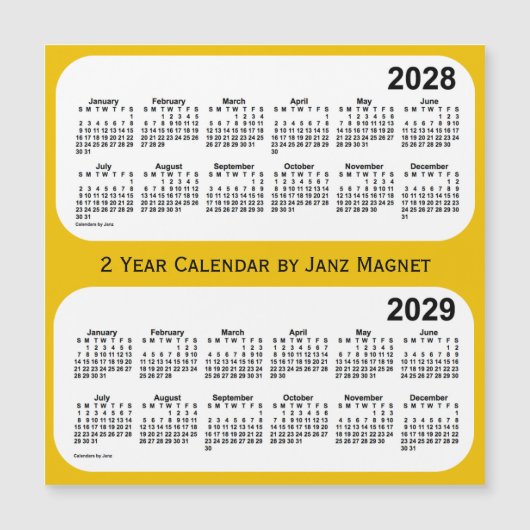 2028-2029 Goud 2 jaar Kalender door Janz (Voorkant)