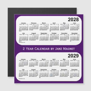 2028-2029 Paarse 2-jaarkalender van Janz Magnet