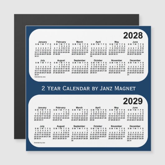 2028-2029 Politiedoos Blauw 2 jaar Agenda van Janz (Voorkant / Achterkant)