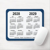 2028-2029 Politiedoos Blauwe Schoolagenda van Janz Muismat (Met muis)