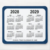 2028-2029 Politiedoos Blauwe Schoolagenda van Janz Muismat (Voorkant)