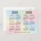 2028-2029 Rainbow Cloud School Agenda van Janz Briefkaart (Voorkant / Achterkant)