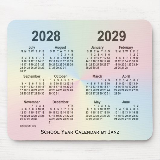 2028-2029 Rainbow Cloud School Agenda van Janz Muismat (Voorkant)