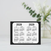 2028-2029 Schoolkalender voor zwart-wit door Janz Briefkaart (Staand voorkant)