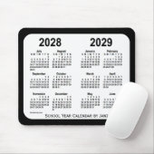 2028-2029 Schoolkalender voor zwart-wit door Janz Muismat (Met muis)