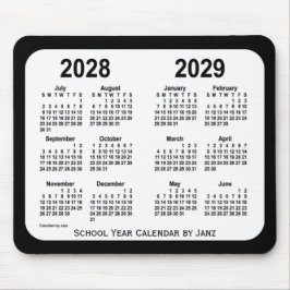 2028-2029 Schoolkalender voor zwart-wit door Janz Muismat